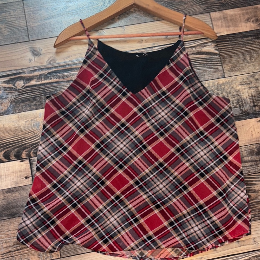 Plaid Red Women's Top